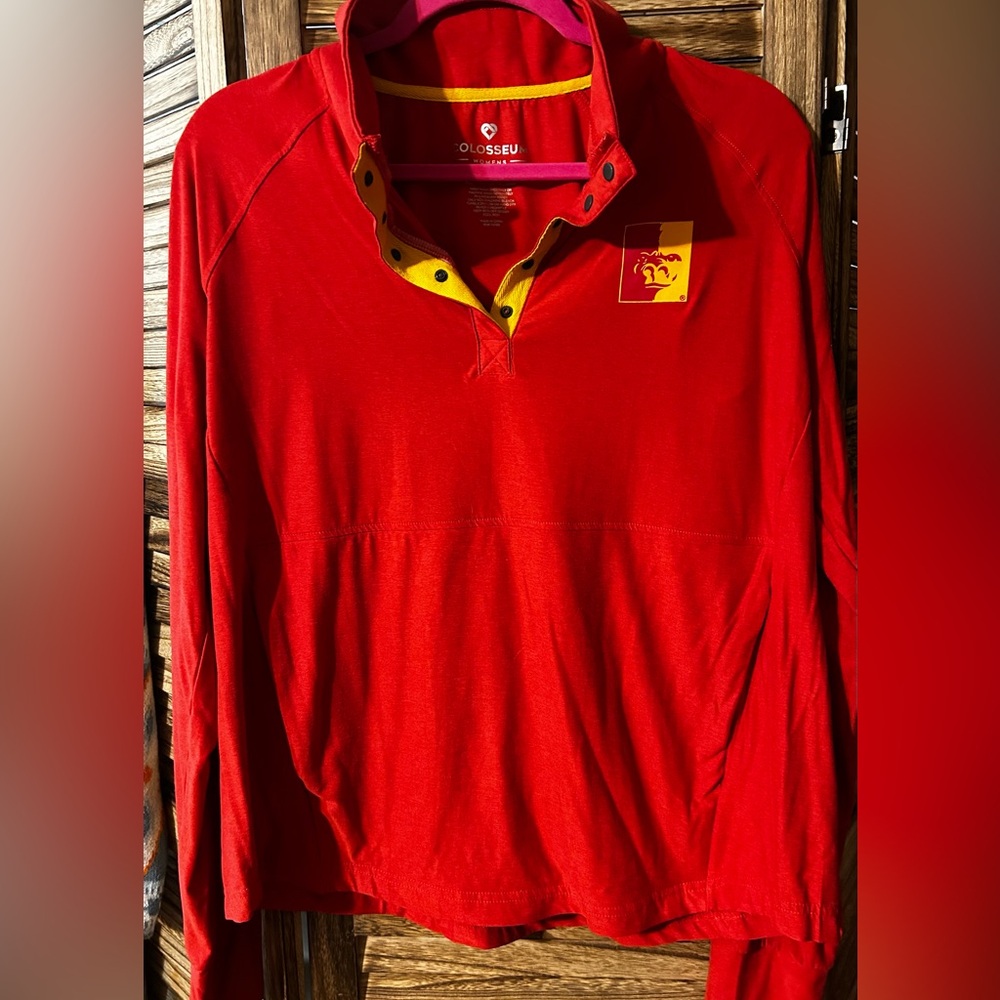 Colosseum Women's Red pullover with Pitt State gorilla logo